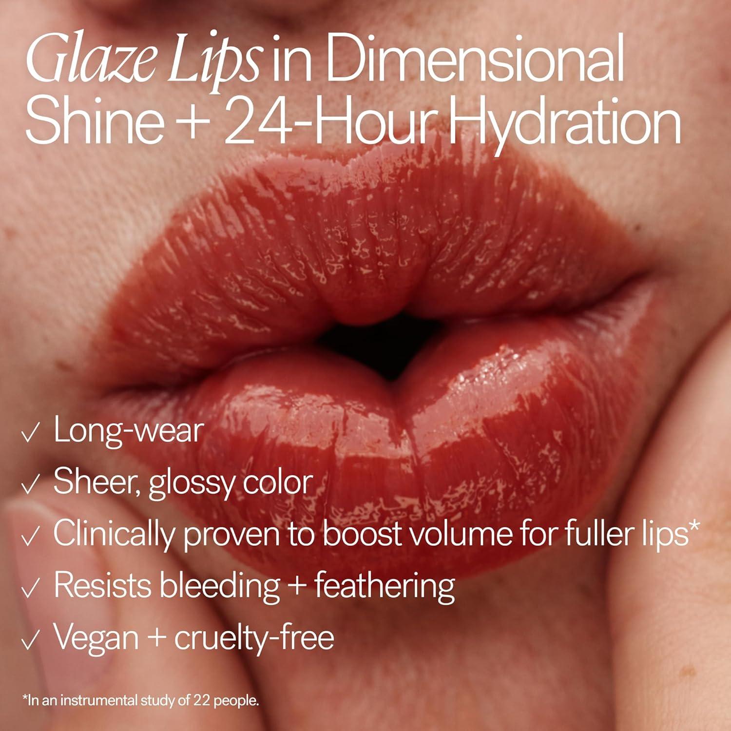 imageILIA Overglaze Hydrating Lip Gloss LongWear NonSticky 24Hour Hydration Smooth Plump Vegan Silicone Gluten NanoparticlesFree ClayClay Warm Brown