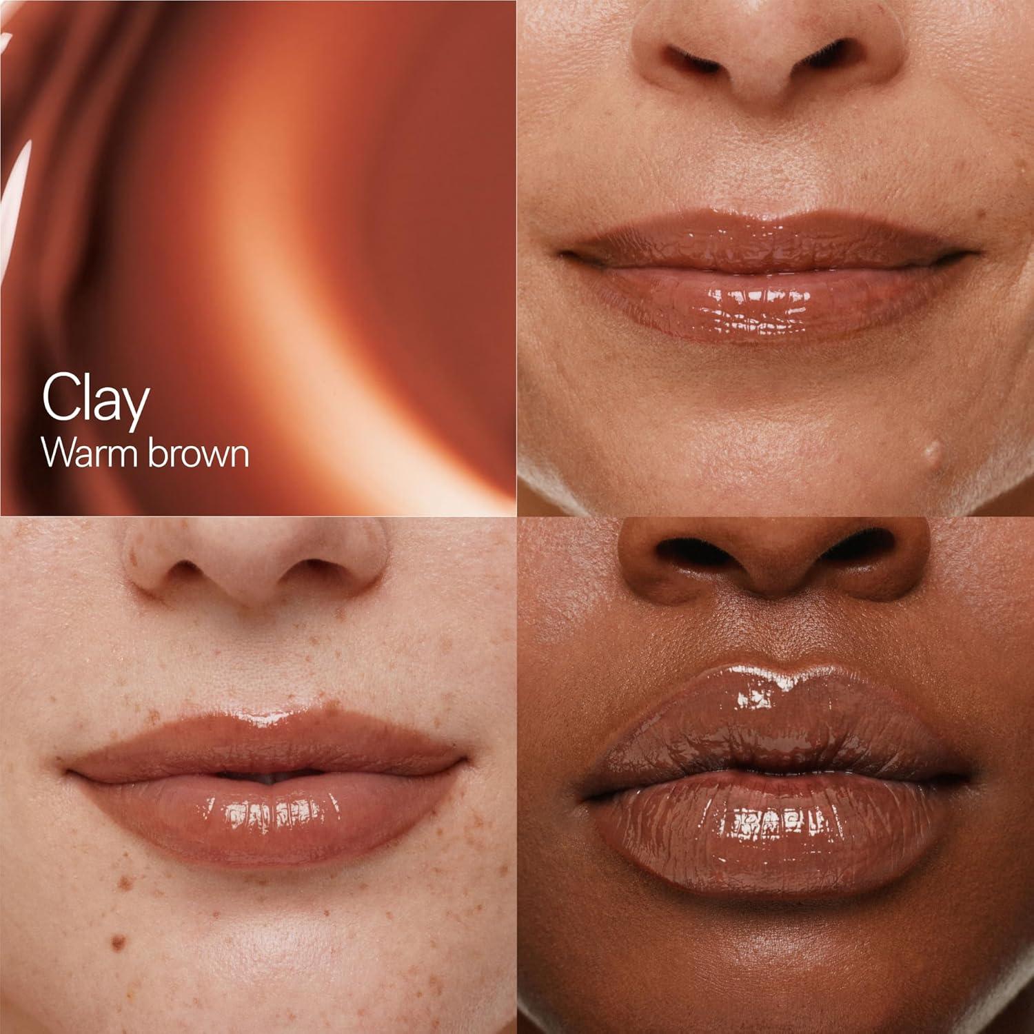 imageILIA Overglaze Hydrating Lip Gloss LongWear NonSticky 24Hour Hydration Smooth Plump Vegan Silicone Gluten NanoparticlesFree ClayClay Warm Brown