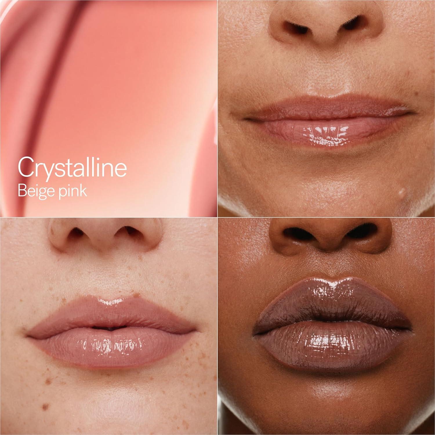 imageILIA Overglaze Hydrating Lip Gloss LongWear NonSticky 24Hour Hydration Smooth Plump Vegan Silicone Gluten NanoparticlesFree ClayCrystalline Beige Pink