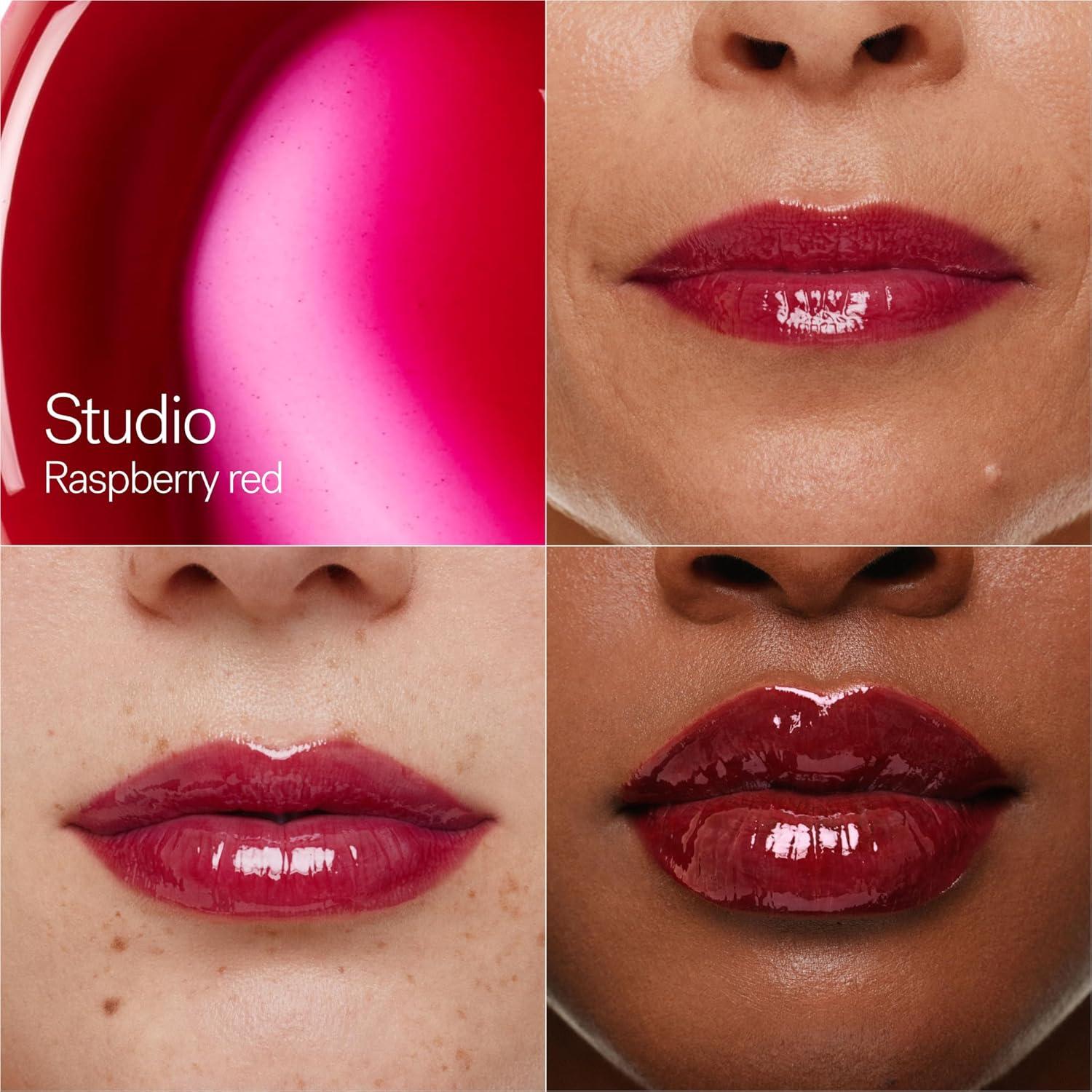 imageILIA Overglaze Hydrating Lip Gloss LongWear NonSticky 24Hour Hydration Smooth Plump Vegan Silicone Gluten NanoparticlesFree ClayStudio Raspberry Red