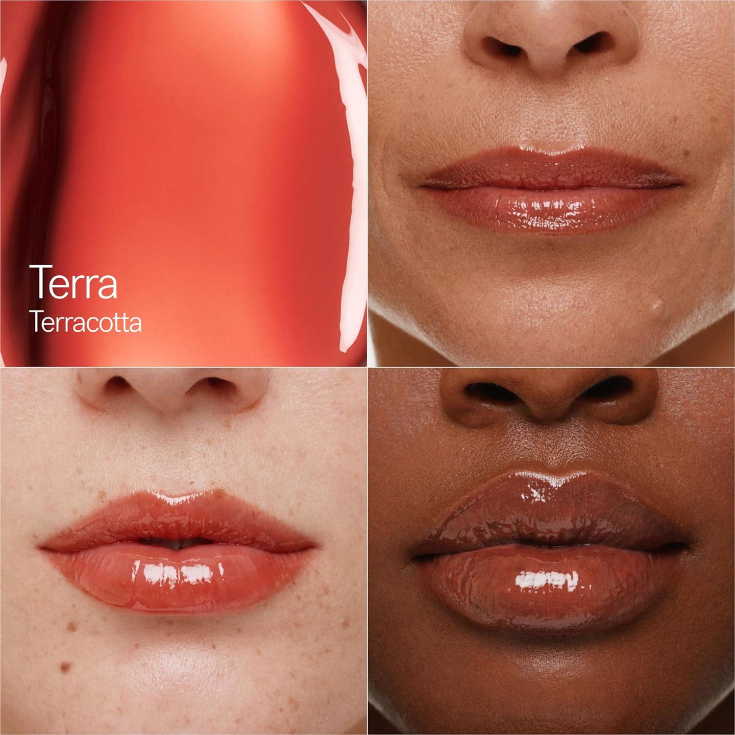 imageILIA Overglaze Hydrating Lip Gloss LongWear NonSticky 24Hour Hydration Smooth Plump Vegan Silicone Gluten NanoparticlesFree ClayTerra Terracotta