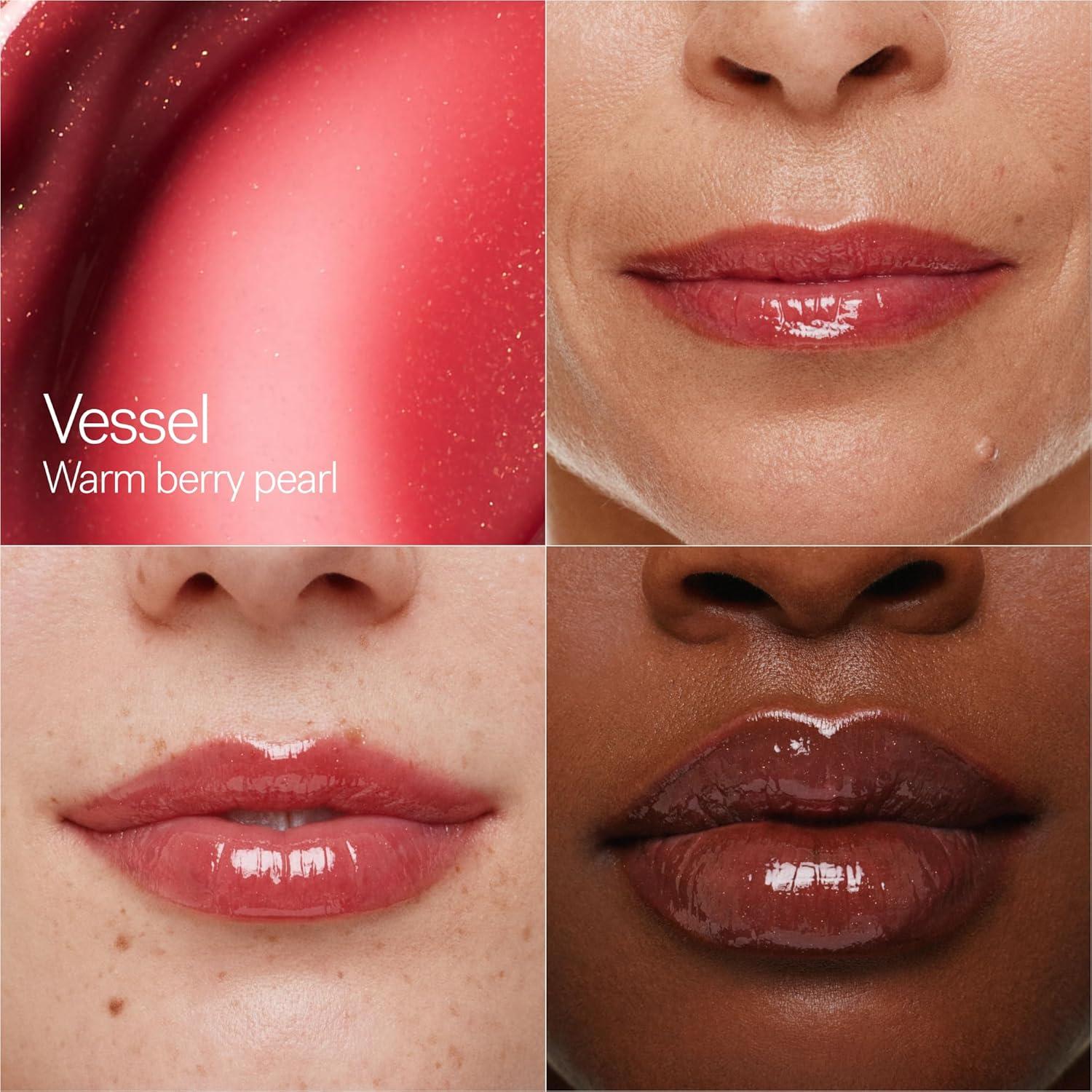 imageILIA Overglaze Hydrating Lip Gloss LongWear NonSticky 24Hour Hydration Smooth Plump Vegan Silicone Gluten NanoparticlesFree ClayVessel Warm Berry Pearl