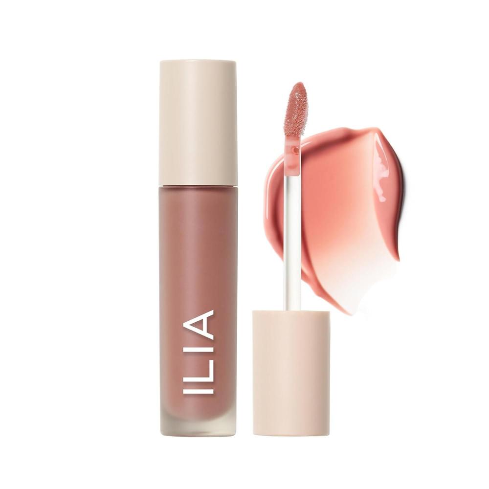 imageILIA  Overglaze Hydrating Lip Gloss  LongWear NonSticky 24Hour Hydration  Smooth  Plump  Vegan  Silicone Gluten NanoparticlesFree ClayCrystalline  Beige Pink