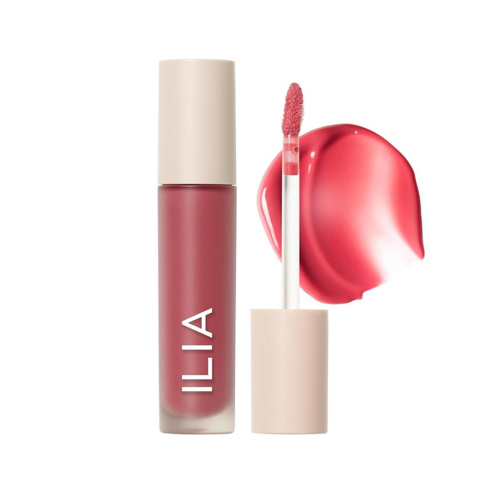 imageILIA  Overglaze Hydrating Lip Gloss  LongWear NonSticky 24Hour Hydration  Smooth  Plump  Vegan  Silicone Gluten NanoparticlesFree ClaySlip  Rose Pink