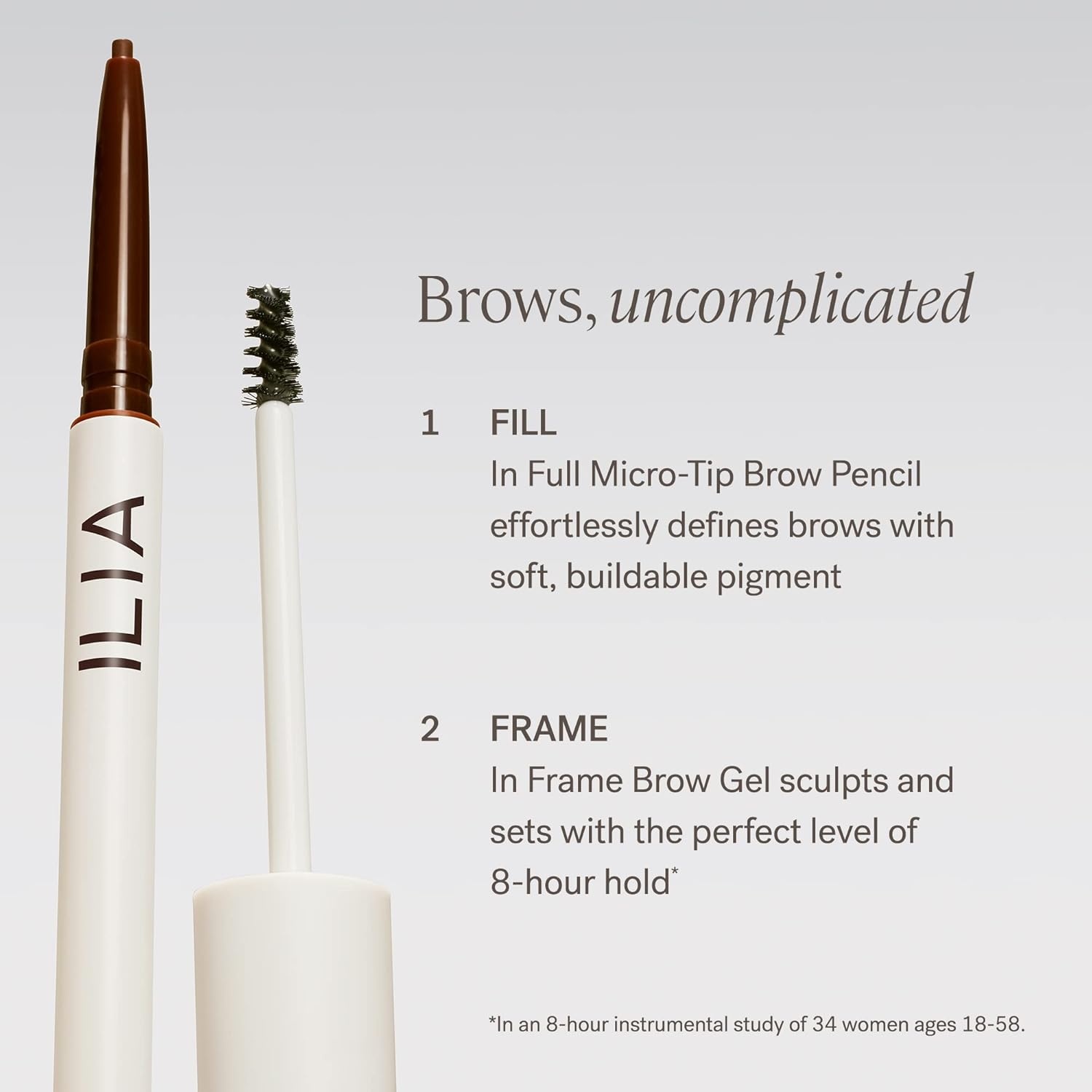 image:imageILIA In Full MicroTip Brow Pencil with Spoolie Buildable Pigment FadeResistant Safe for Sensitive Eyes Fragrance SiliconeFree NonToxic Vegan CrueltyFree Clean Makeup Soft BlackAuburn